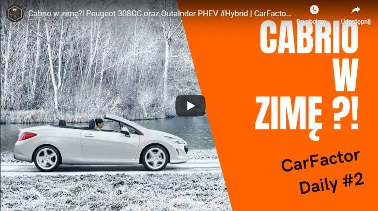 Cabrio w zimie? Zobacz Peugeot 308 CC oraz Mitsubishi Outlander PHEV | DailyVlog2